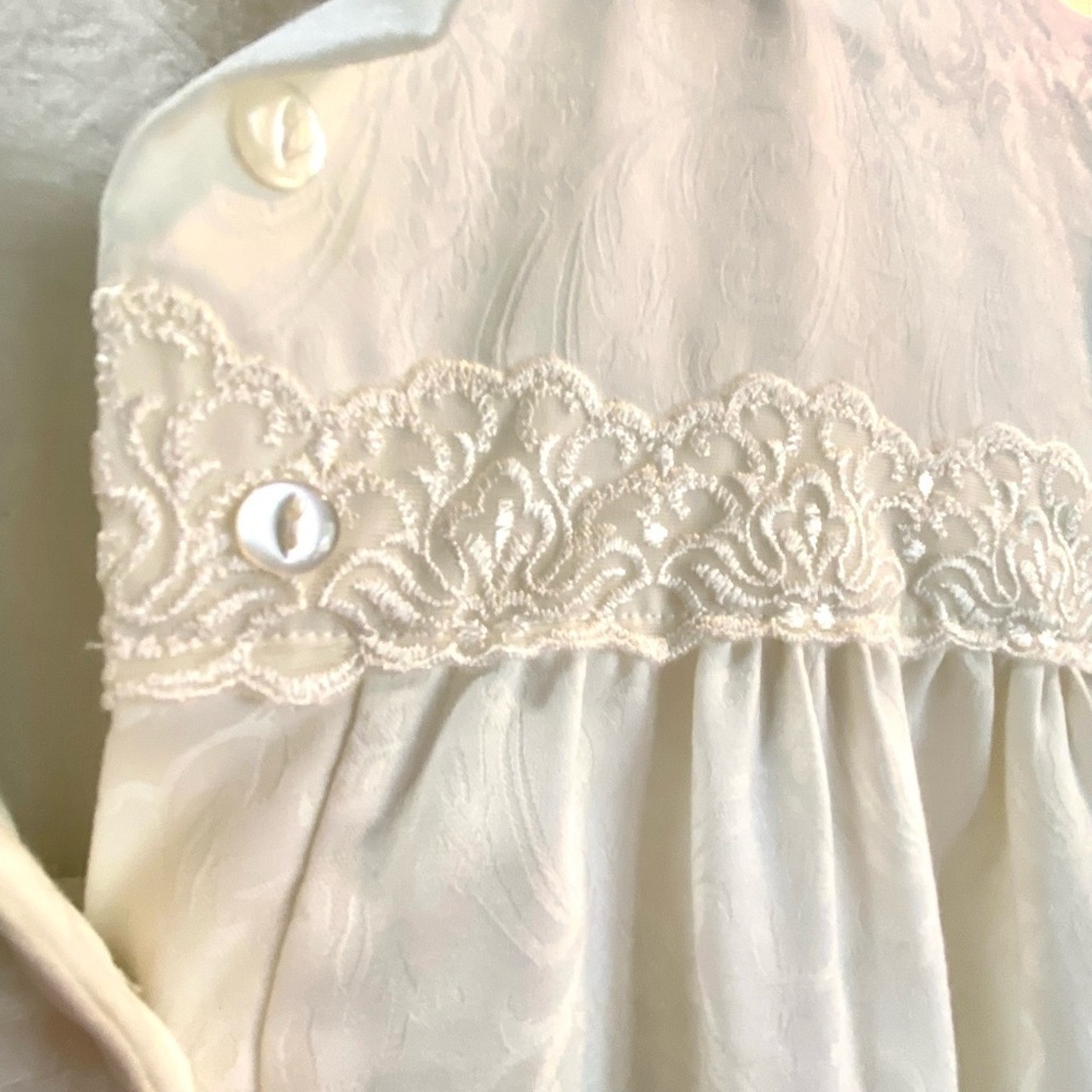 Oscar de la Renta Pink Label Cream Long Nightgown - Picture 3 of 5